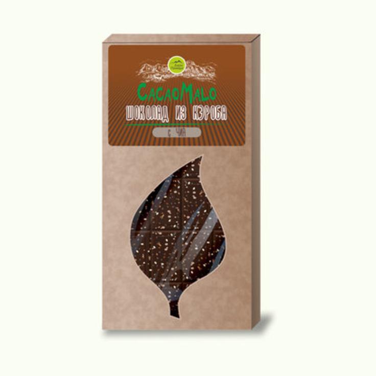 Шоколад из необжаренного кэроба с чиа CacaoMalo 75 г