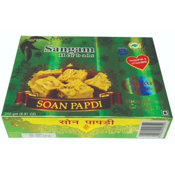 Халва индийская Соан Папди без сахара Sangam Herbals 250 г