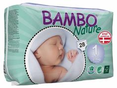 Подгузники детские органические 1 для новорожденных 2-4 кг BAMBO Nature, 28 штук