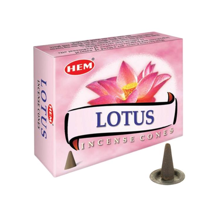 Благовония HEM безосновные Lotus - Лотос, 10 конусов