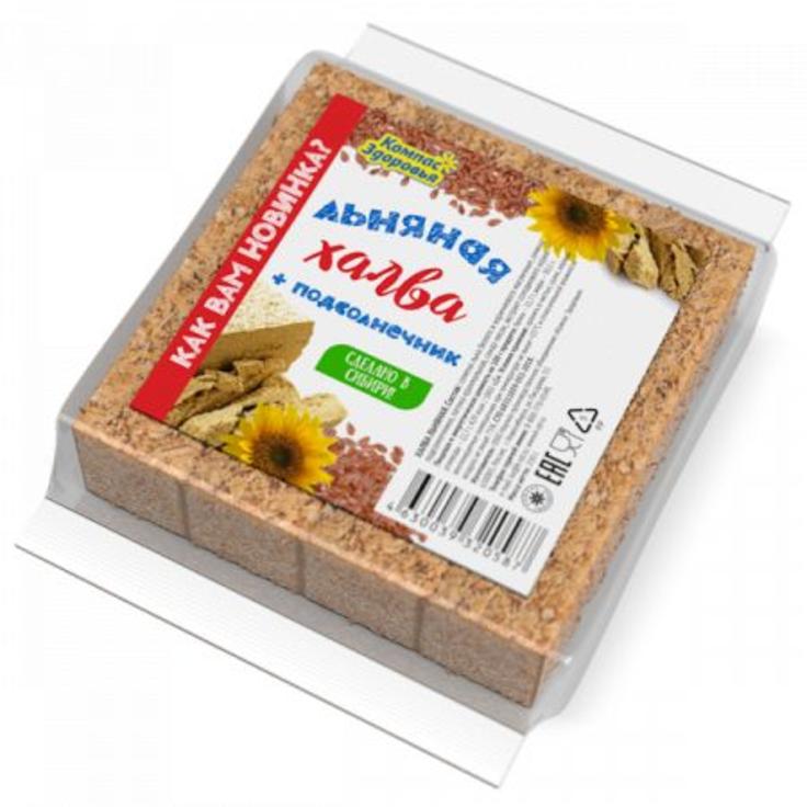 Халва подсолнечно-льняная с семенами льна "Компас здоровья" 250 г