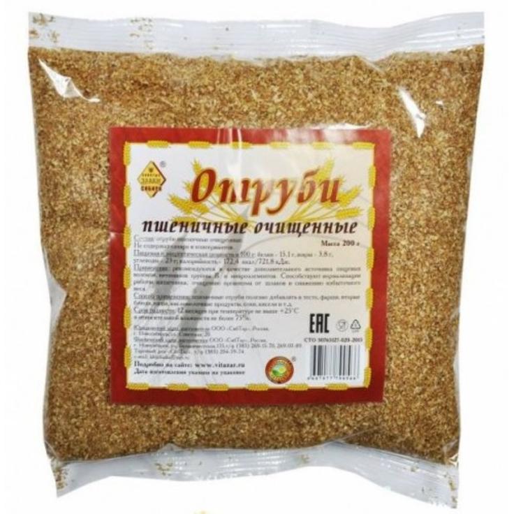 Отруби пшеничные очищенные без добавок "Злаки Сибири", 200 г