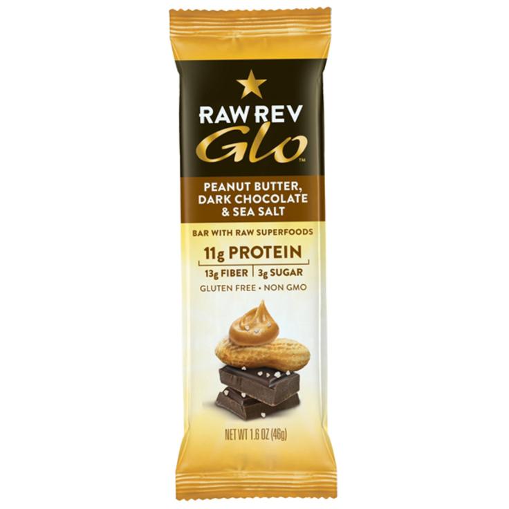 Батончик RAW REV Glo арахисовая паста с шоколадом и морской солью органический (11 г протеина), 46 г