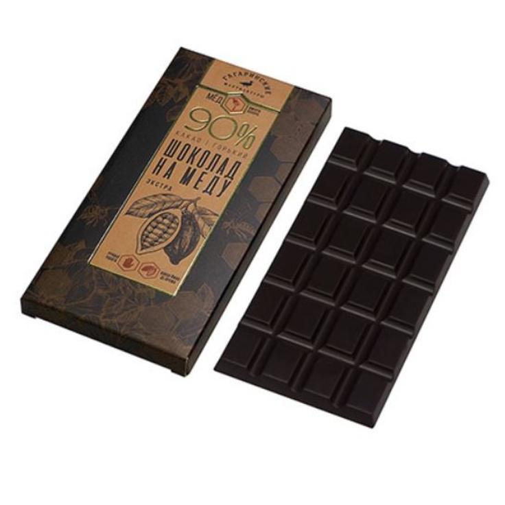 Горький шоколад премиум экстра 90% на меду "Гагаринские мануфактуры", 70 г