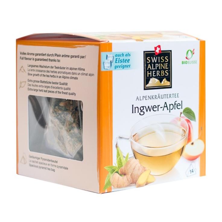 Органический травяной чай «Имбирно-яблочный» SWISS ALPINE HERBS 14 пирамидок по 2 г