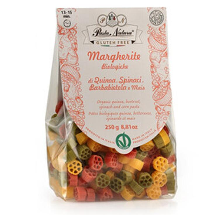 Маргерите из желтой кукурузы со шпинатом, свеклой и киноа БИО PASTA NATURA 250 г