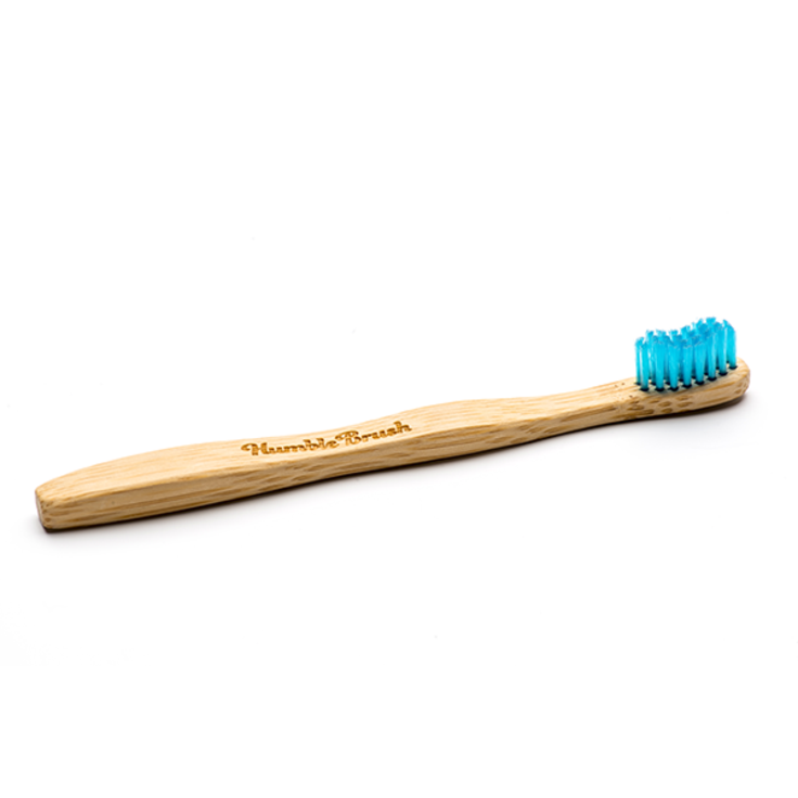 Humble Brush эко зубная щетка для детей из бамбука, ультрамягкая синяя