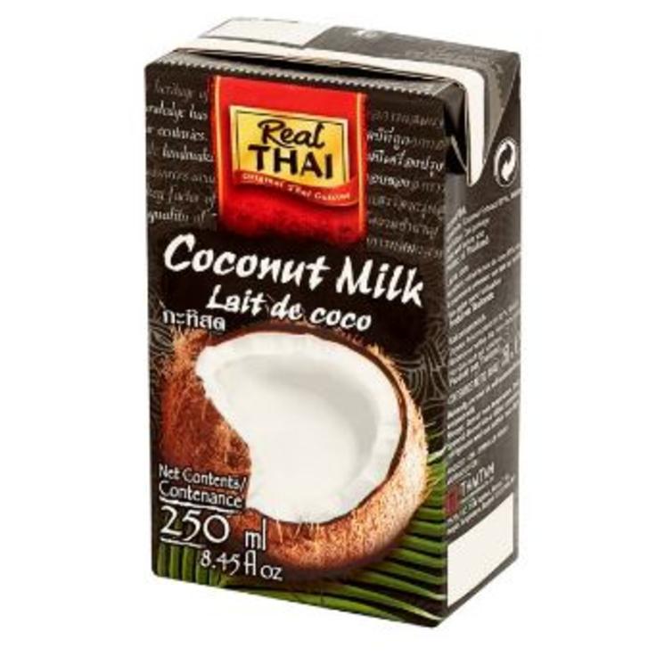 Кокосовое молоко - переработанная мякоть кокосового ореха 85% REAL THAI, 250 мл