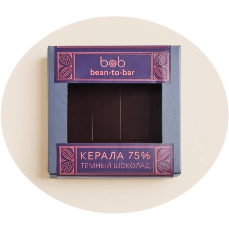 Темный веганский сыроедный шоколад bean-to-bar КЕРАЛА 75% bob, 35 г