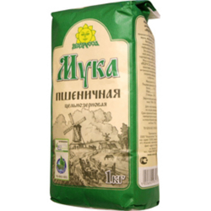 Мука пшеничная цельнозерновая БИО "Ведрусса", 1 кг