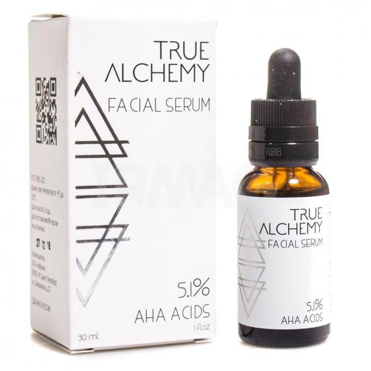 Сыворотка водоэмульсионная для лица AHA Acids 5,1% - True Alchemy LEVRANA 30 мл
