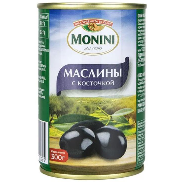 Оливки черные с косточкой MONINI 300 г