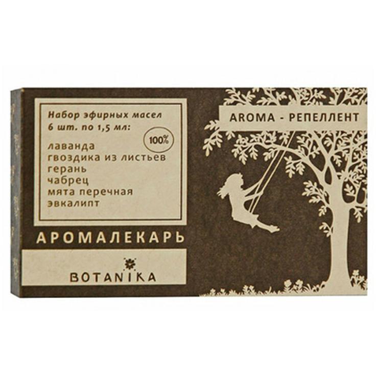 Aroma-Репеллент 100% набор эфирных масел BOTANIKA 6 штук x 1.5мл
