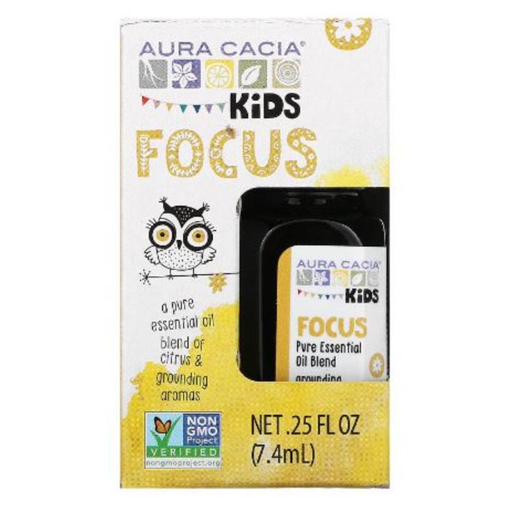 Композиция натуральных эфирных масел Kids - Focus grounding - Основа концентрации, Aura Cacia 7.4 мл