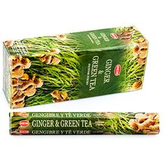 Благовония HEM Ginger and Green Tea - Имбирь и зеленый чай, 20 палочек