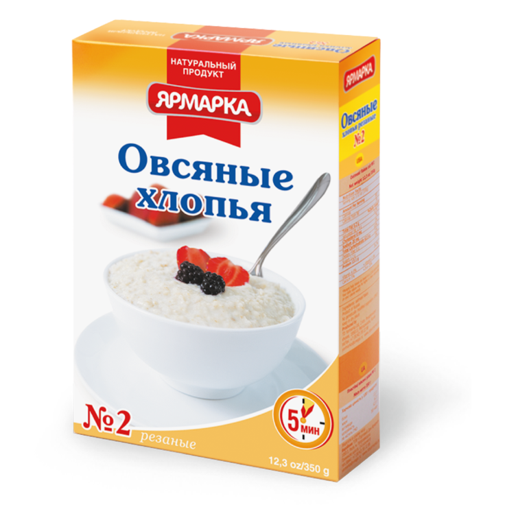 ЯРМАРКА Хлопья овсяные N2, 350 г