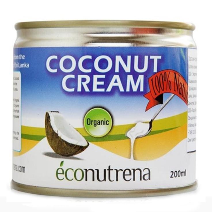 Органические кокосовые сливки Econutrena 60% (жирность 22%), 200 мл