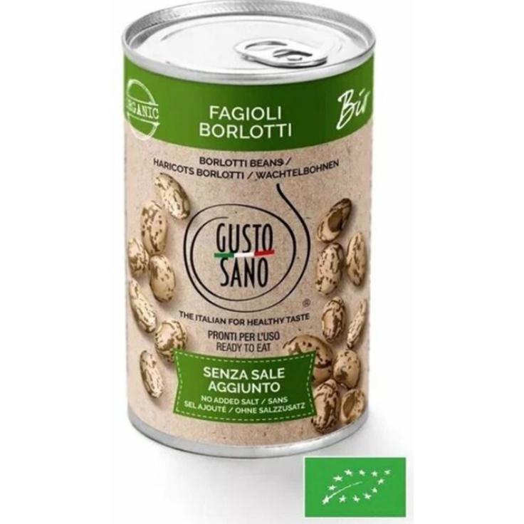 Фасоль Борлотти консервированная органическая Gusto Sano 400 г