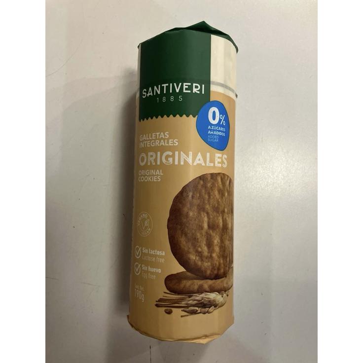 Печенье цельнозерновое оригинальное без сахара, без молока и яиц SANTIVERI, 190 г