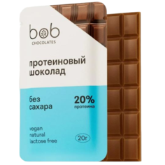 Веганский протеиновый 20% шоколад без сахара bob, 20 г