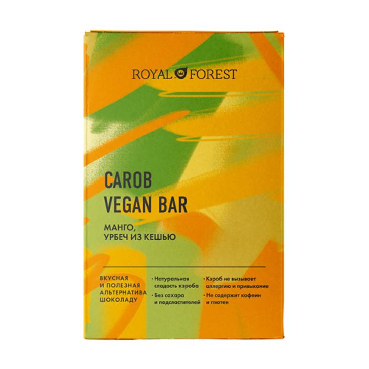 Шоколад ROYAL FOREST CAROB VEGAN BAR с манго и урбечем из кешью 50 г