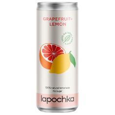 Натуральный газированный напиток без сахара "Грейпфрут и Лимон" LAPOCHKA 330 мл