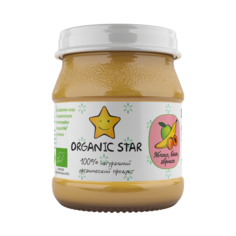 Детское пюре органическое "Яблоко-Банан-Абрикос" с 6 месяцев Organic Star 100 г
