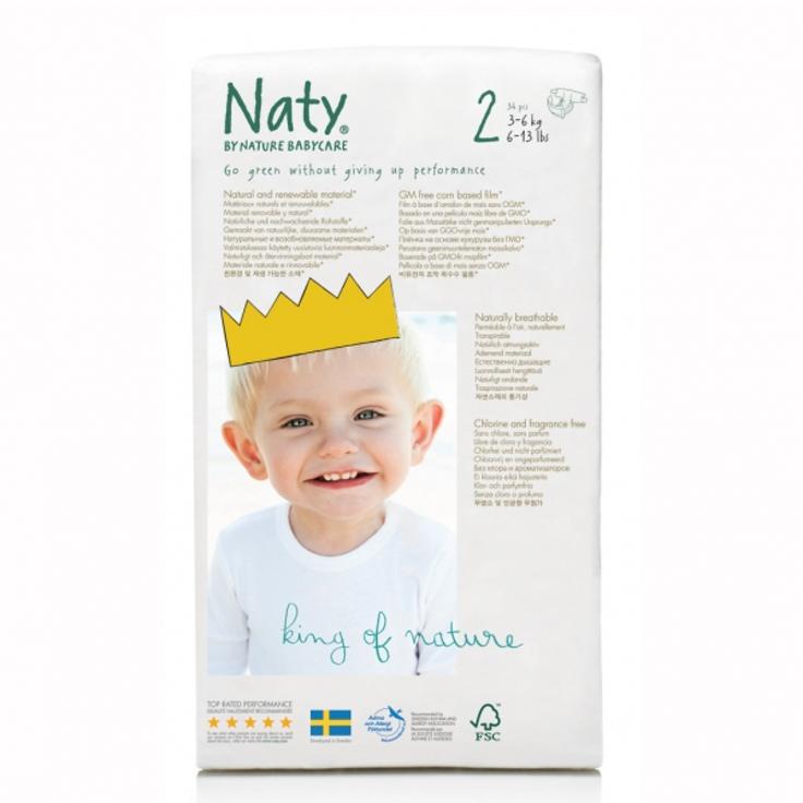 Подгузники детские органические 2 3-6 кг Naty, 34 штук
