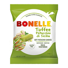 Конфеты мягкие тоффи с фисташками из Сицилии BONELLE 150 г
