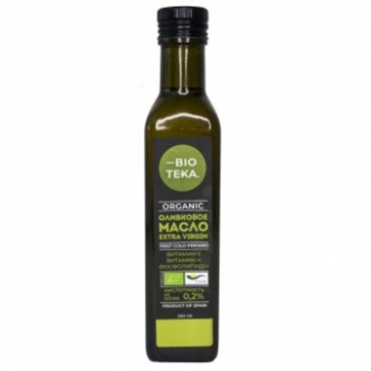 Оливковое масло Extra Virgin органическое кислотность меньше 0.2% BIOTEKA 250 мл